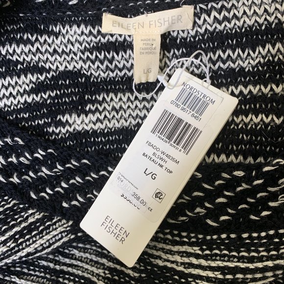 Eileen Fisher Bateau Neck Knit Top Sweater NEW L - Picture 4 of 7